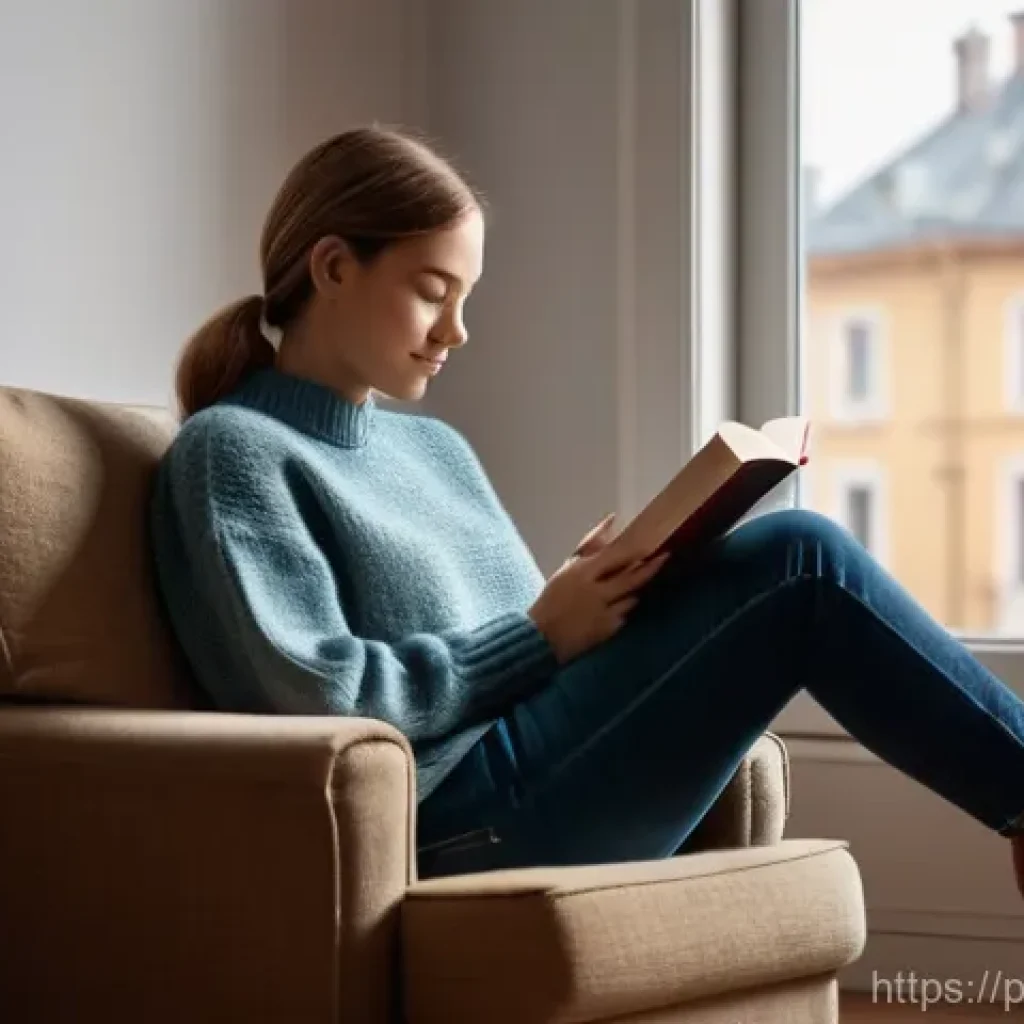 마인드풀테크의 최신 트렌드 - **"A tranquil Polish living room scene. A woman in her mid-30s, modestly dressed in a comfortable sw...