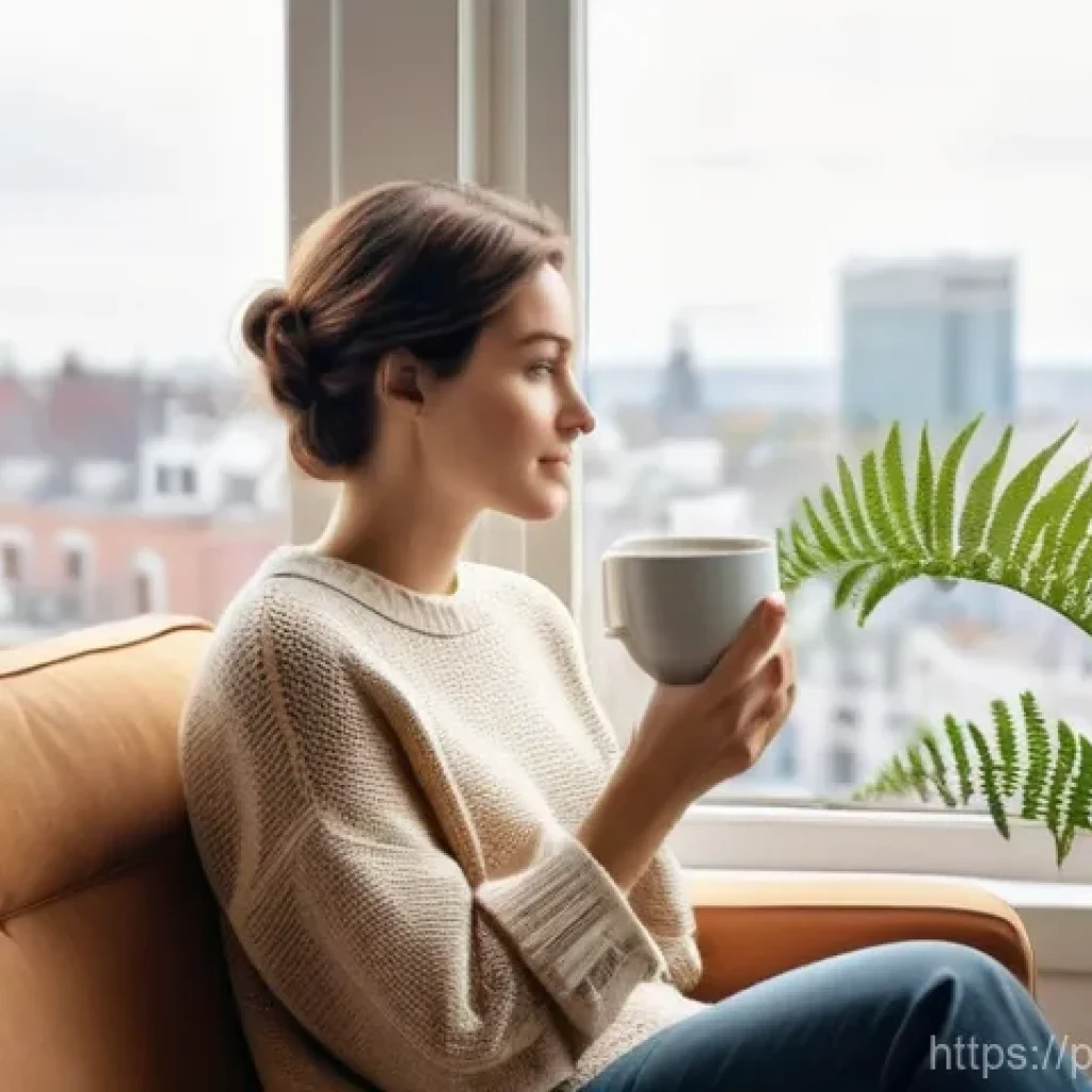 마인드풀테크의 과학적 근거 - **Prompt 1: Mindful Morning Ritual**
    A young Polish woman in her late 20s, with short, styled br...
