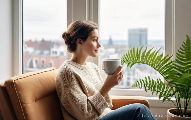 마인드풀테크의 과학적 근거 - **Prompt 1: Mindful Morning Ritual**
    A young Polish woman in her late 20s, with short, styled br...